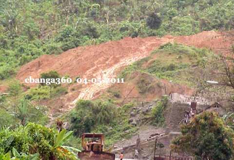 A sand and gravel mining operation in the hinterlands of Calabanga, chopping the massive wall, the hilly shoulders of Mt. Isarog. Will it get bald soon?