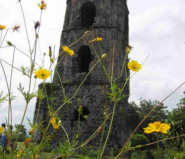 The ruins of Cagsawa church in Daraga town shares the stellar billing during the commemorative Cagsawa Dos Siglos celebration marking the 200th year (1814-2014) when the church and its environs was buried by the overwhelming debris out of the eruption of Mayon volcano.