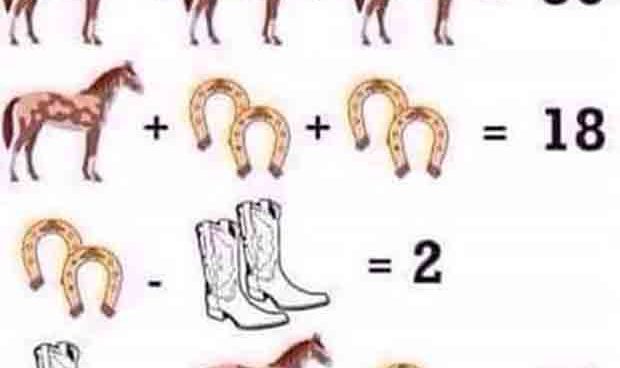 This latest brain teaser involves symbol of horse, horseshoe and cowboy boots