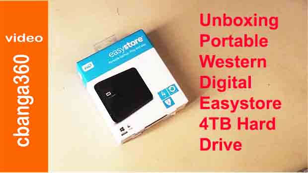 Watch unboxing of portable WD Easystore 4TB hard drive