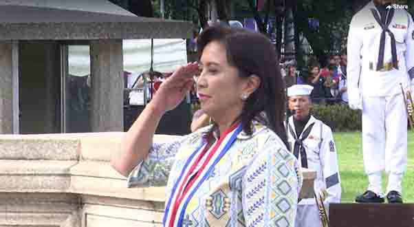 Vice President Leni Robredo at the 121st Independence Day rites at Luneta.