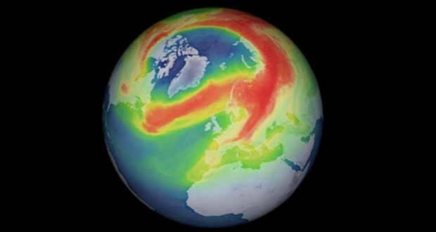 Ozone hole on North Pole